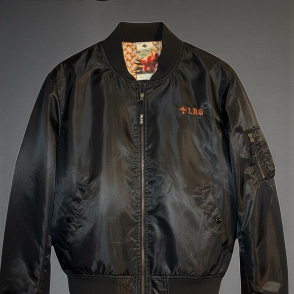 Lrg Other - LRG Lifted Research Group Men’s Aloha Black Bomber Jacket Style C184001 Size M